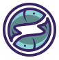 Pisces pisces zodiac sign circular icon